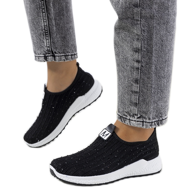 Schwarze Turnschuhe mit Zirkonia von Maasje