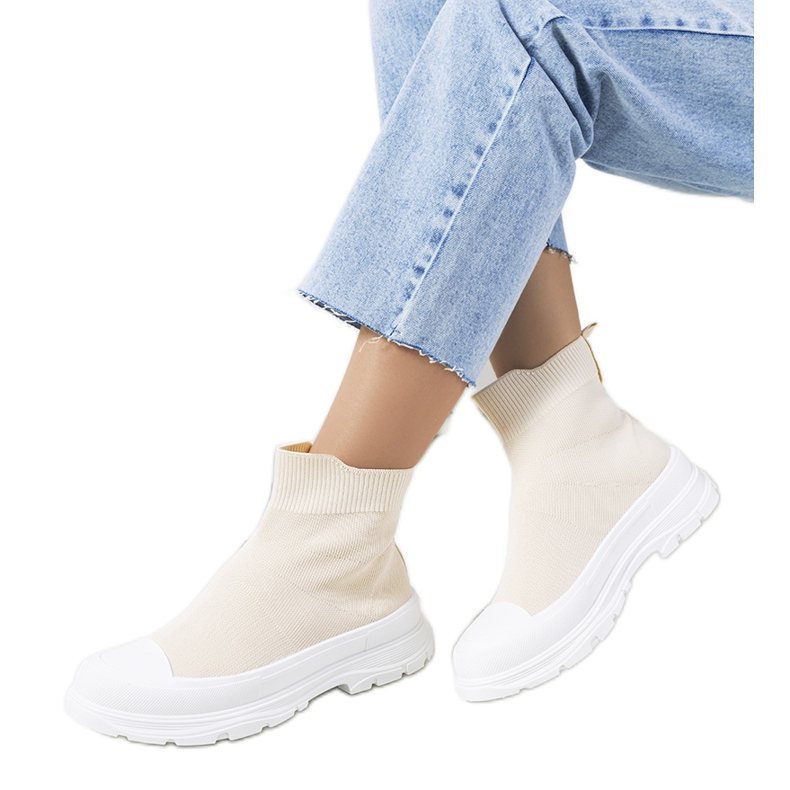 Beige Turnschuhe Miki Knöchel