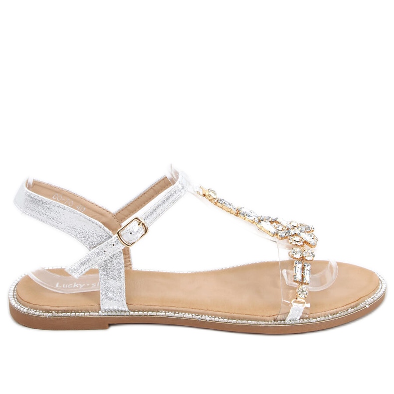 Sandalen mit Hessa Silver Silikonriemen silber-