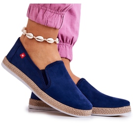 Damen Espadrilles Slip-On Big Star JJ276003 Marineblau