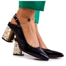 Lederpumps On A Bar Maciejka 05427-01 Schwarz golden