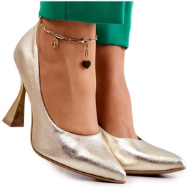 Modischer Lederpumps Lewski Shoes 3181 Golden