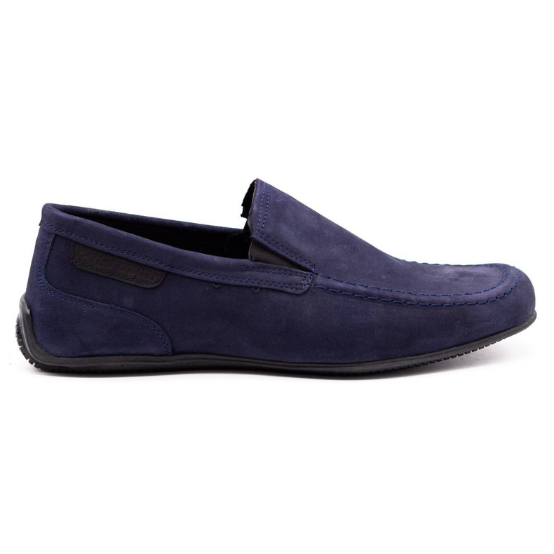 Polbut Herren Leder Slipper 2105 marineblau