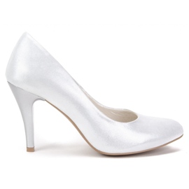 Pumps Filippo 097 aus silbernem Satin silber-
