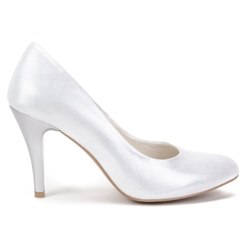 Pumps Filippo 097 aus silbernem Satin silber-