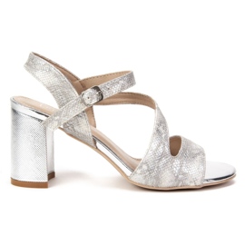 Filippo DS798 / 19 Sl Silberne Sandalen