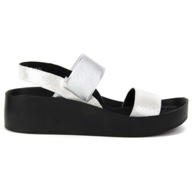 Filippo DS767 / 19 Si Silberne Sandalen silber- grau