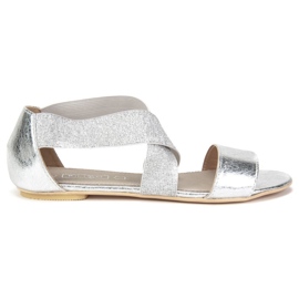Filippo DS780 / 19 Si Silberne Sandalen grau golden gelb