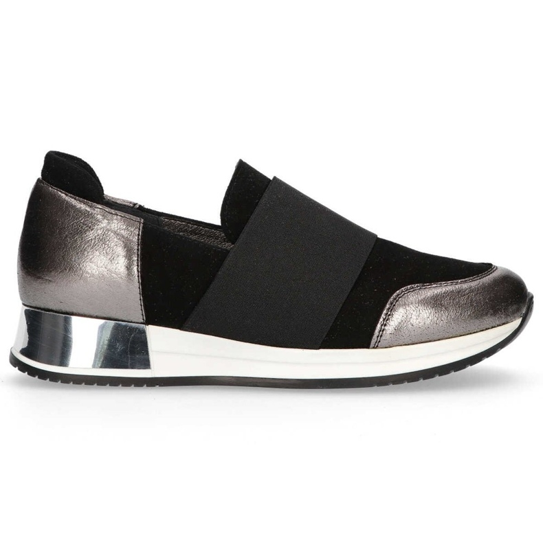 Schuhe Filippo 018 Schwarzes Wildleder / Nickel silber-