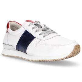 Lederschuhe Filippo DP1265 / 20 Wh Nv weiß marineblau gelb