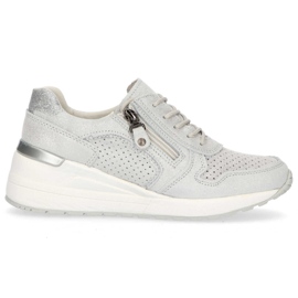 Lederturnschuhe Filippo DP1423 / 20 Si Silber marineblau