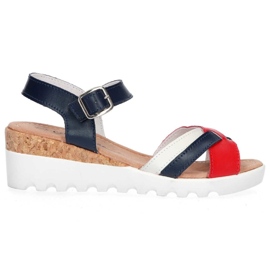 Filippo DS1273 / 20 Nv Rd Marinerote Sandalen weiß marineblau