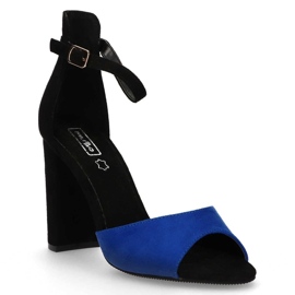 Sandaletten mit hohem Absatz Filippo DS1376 / 20 Bl blau schwarz marineblau