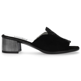 Filippo Hausschuhe 1442 Schwarz Wildleder Pailletten