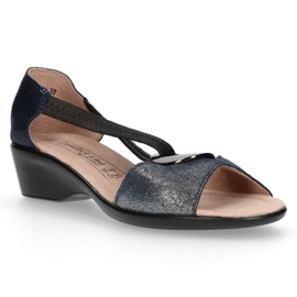 Ledersandalen Filippo DS096 / 17 Sl Nv silber schwarz navy blau silber-