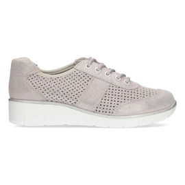 Lederschuhe Filippo DP028/21 Si silber geschnürt