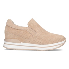 Lederturnschuhe Filippo DP1512 / 21 Seien Sie beige
