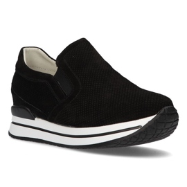 Lederturnschuhe Filippo DP1512 / 21 Bk schwarz