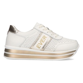 Ledersneaker Filippo DP1414 / 21 Wh Go Weißgold golden