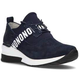 Lederturnschuhe Filippo DP1388 / 21 Nv marineblau navy blau