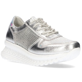 Lederturnschuhe Filippo DP2011 / 21 Si Silber