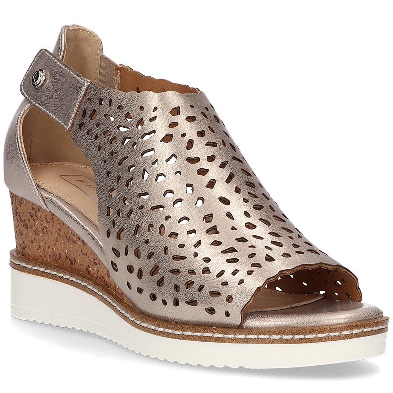 Sandalen auf dem Keil Filippo DS2074 / 21 Gehen Sie golden