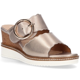 Goldene Pantoffeln auf dem Keil Filippo DK2078/21 Go