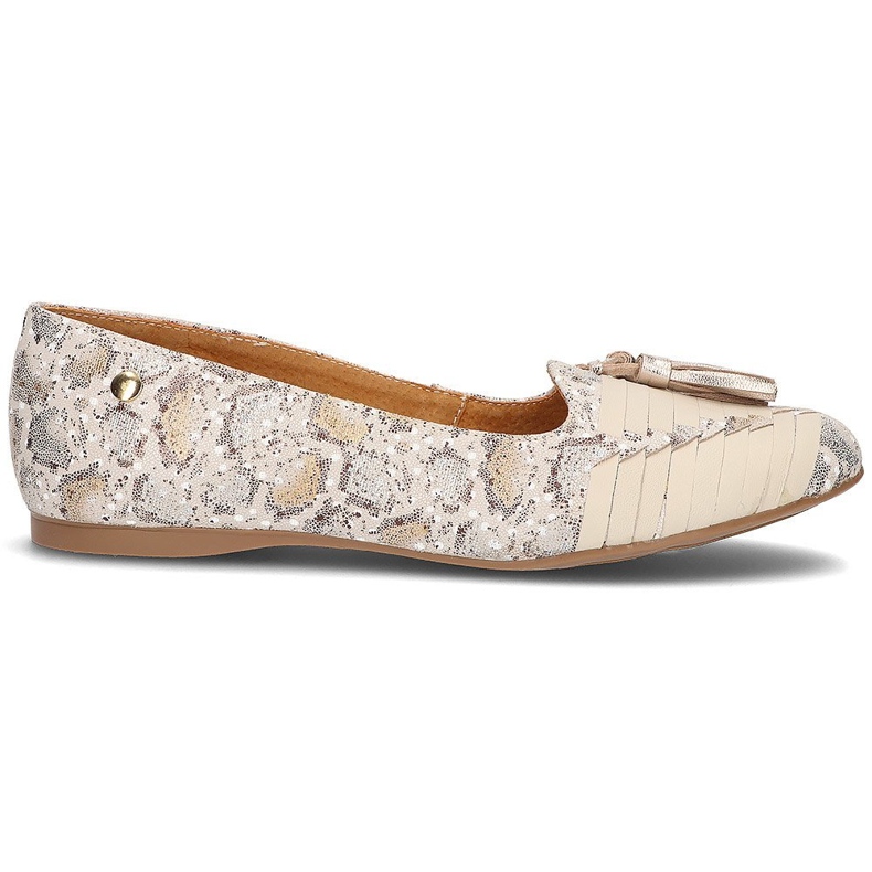 Leder Ballerinas Filippo 04016 beige gold golden