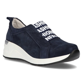 Lederturnschuhe Filippo DP2053 / 21 Nv marineblau