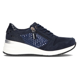 Lederturnschuhe Filippo DP2052 / 21 Nv marineblau navy blau