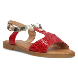 Filippo DS2099 / 21 Rd rote Sandalen golden