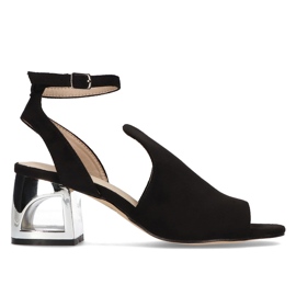 Schwarze Filippo DS2107 / 21 Bk Sandaletten mit Absatz