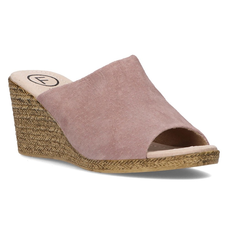 Lederhausschuhe Filippo DK2143 / 21 Sd beige-meliert mehrfarbig rosa