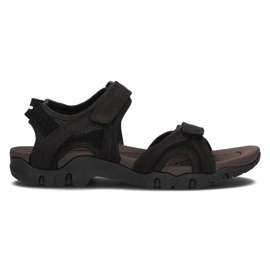 Herrensandalen aus Leder Filippo MS2306 / 21 Bk schwarz