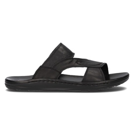 Herrenhausschuhe aus Leder Filippo MK2304 / 21 Bk schwarz