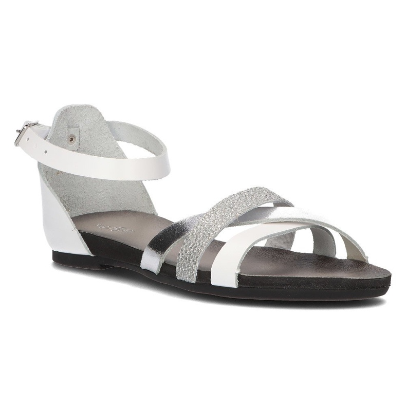 Ledersandalen Filippo 40225 weiß und silber silber-