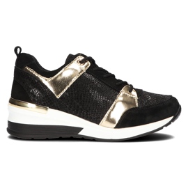 Ledersneakers Filippo DP3170 / 21 Go schwarz gold