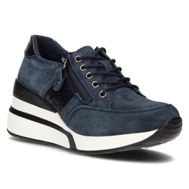 Lederturnschuhe Filippo DP3176 / 21 Nv marineblau navy blau