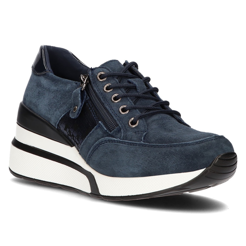 Lederturnschuhe Filippo DP3176 / 21 Nv marineblau navy blau