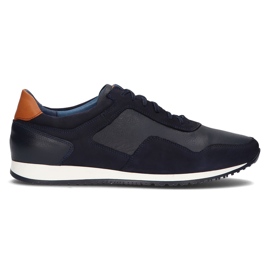 Lederschuhe Filippo 1755 marineblau navy blau
