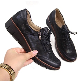 Lederschuhe Helios W H334 schwarz glänzend