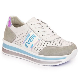 Lederturnschuhe auf der Holo-Plattform Filippo W PAW150C weiß