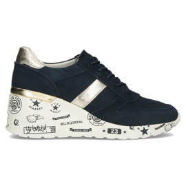 Lederturnschuhe Filippo DP3550 / 22 Nv marineblau golden