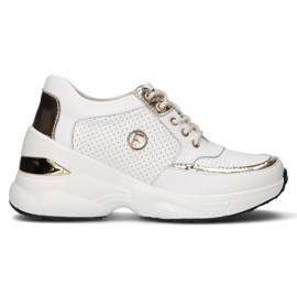 Ledersneaker Filippo DP3655 / 22 Wh weiß golden