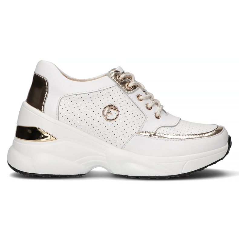 Ledersneaker Filippo DP3655 / 22 Wh weiß golden