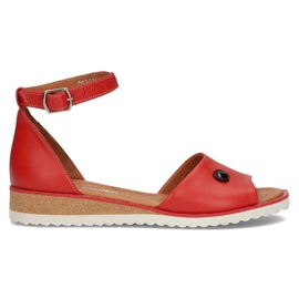 Rote Filippo DS3914 / 22 Rd Ledersandalen