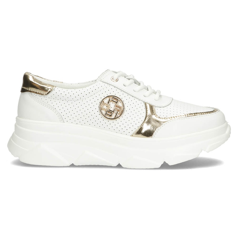 Ledersneaker Filippo DP2138 / 22 Wh Gehen Sie weiß golden
