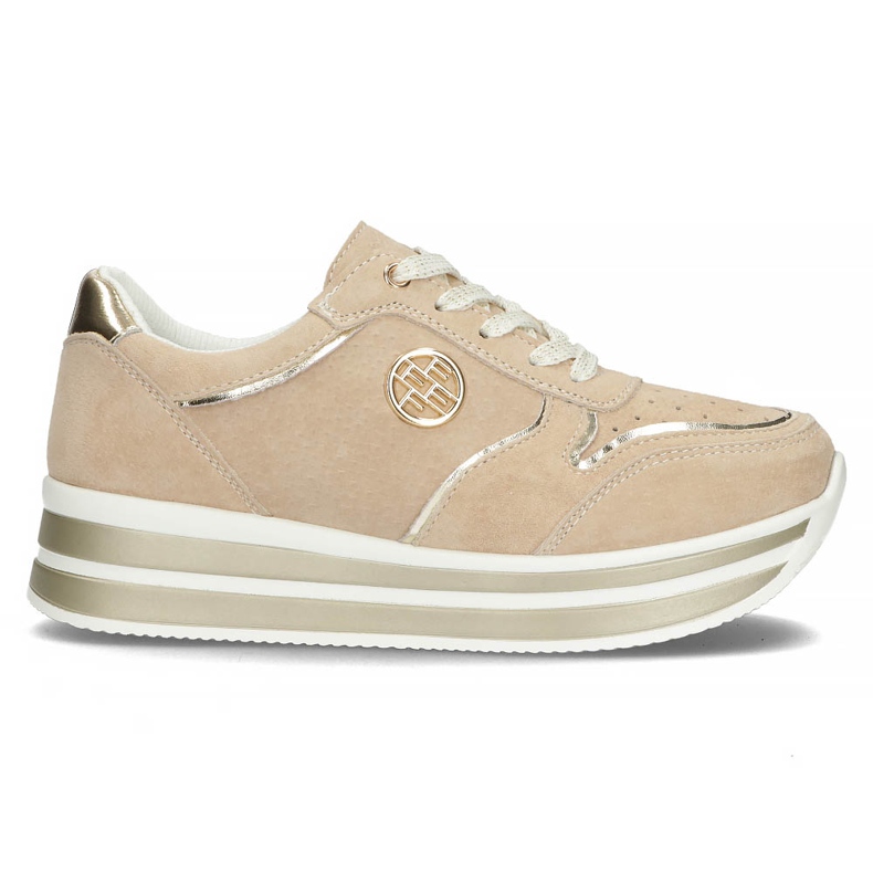 Lederturnschuhe Filippo DP3682 / 22 Seien Sie beige