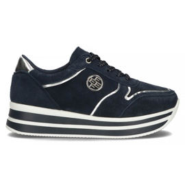 Lederturnschuhe Filippo DP3682 / 22 Nv marineblau