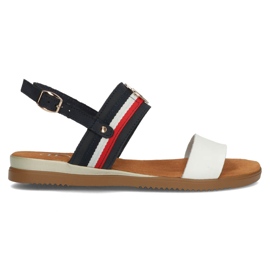 Ledersandalen Filippo DS3603 / 22 Wh Nv weiß und marineblau